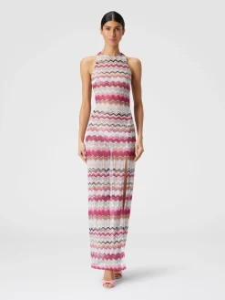 Abito copricostume lungo in crochet con lurex