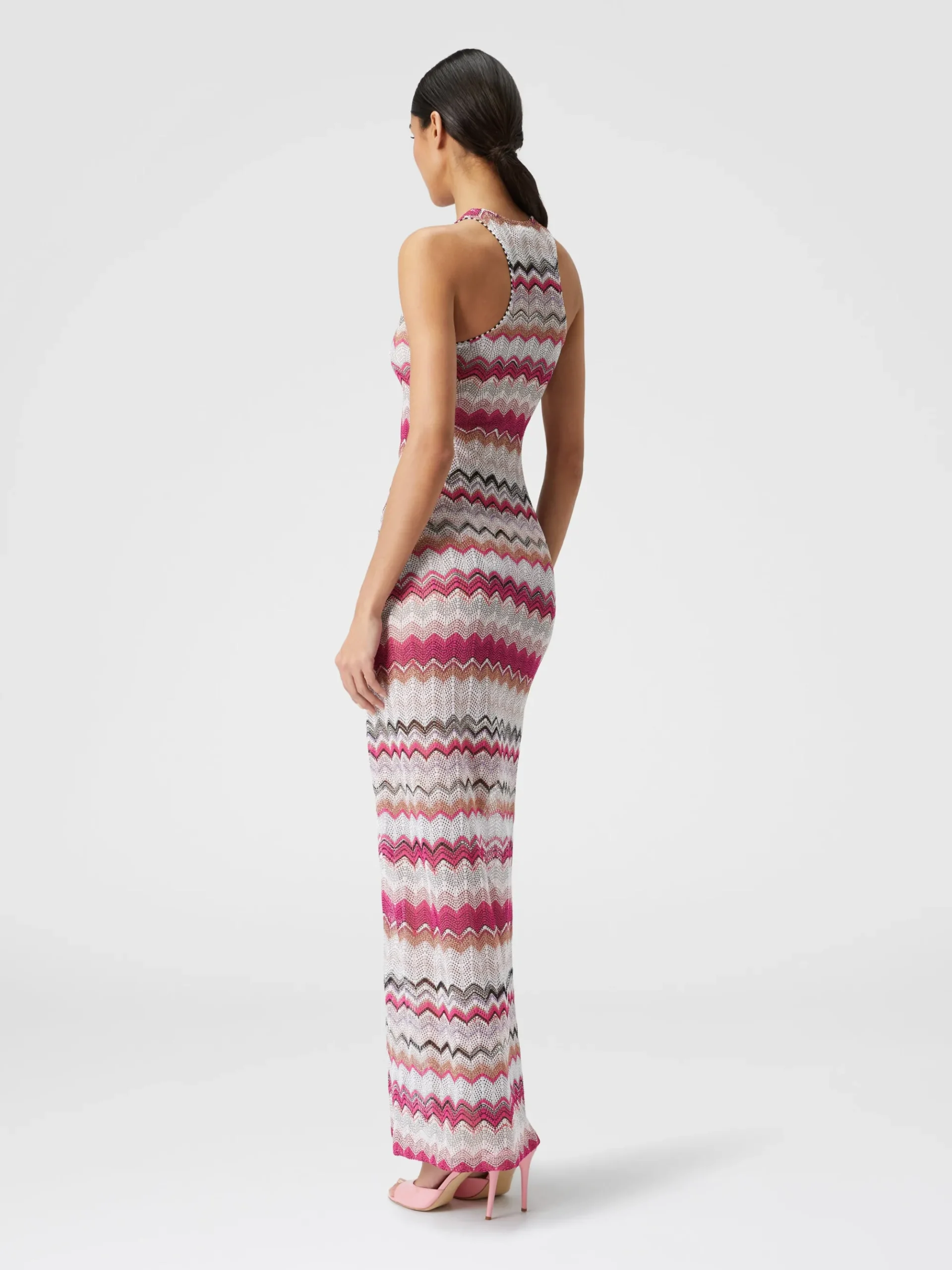 Abito copricostume lungo in crochet con lurex