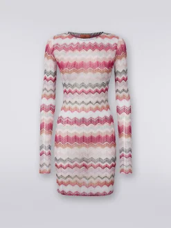 Abito crochet zig zag con lurex