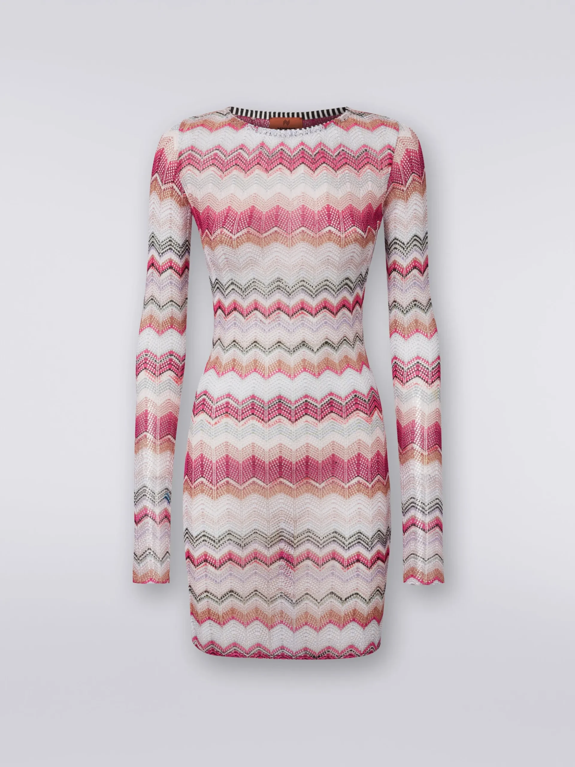 Abito crochet zig zag con lurex