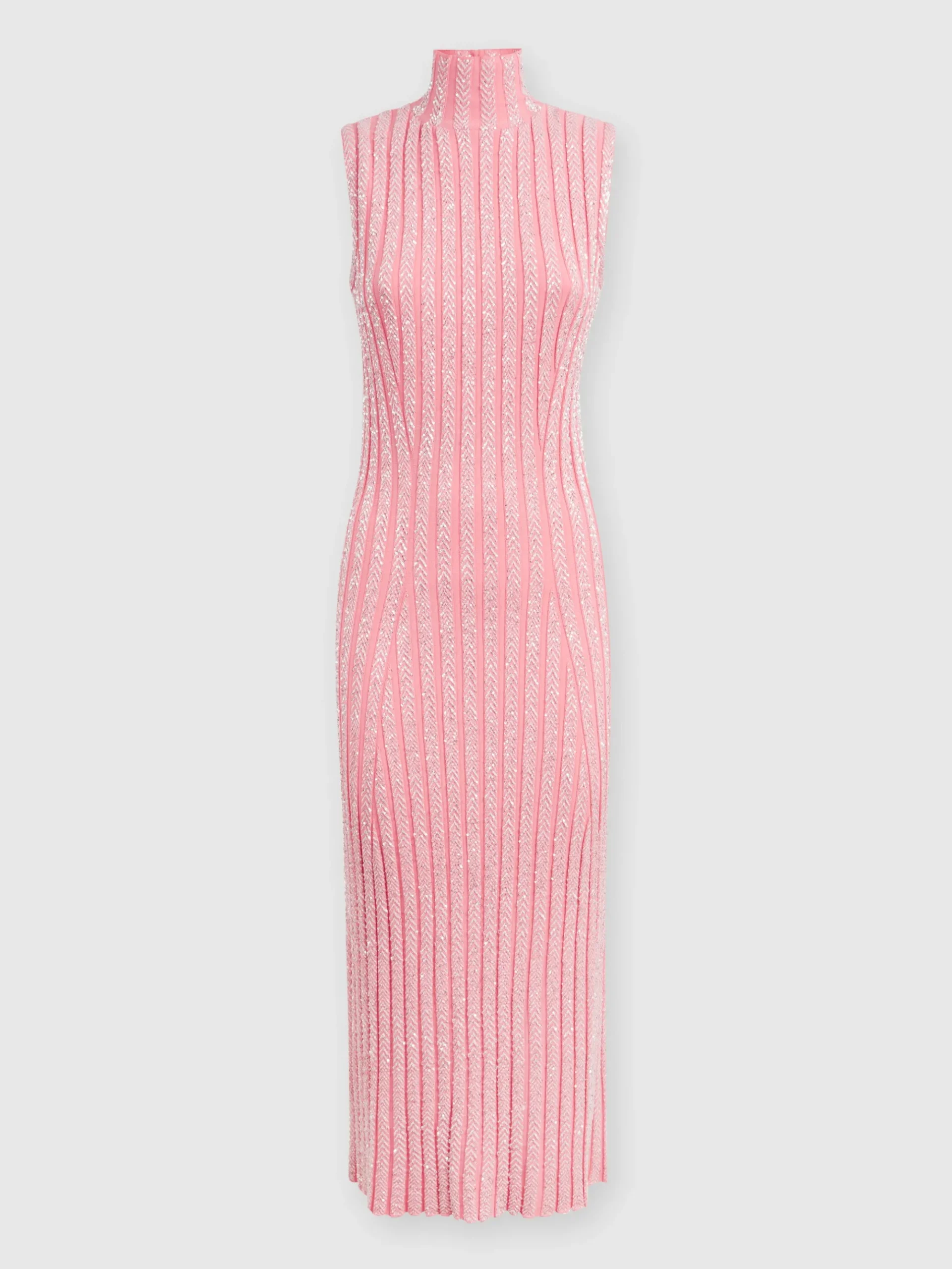 Abito midi senza maniche con paillettes