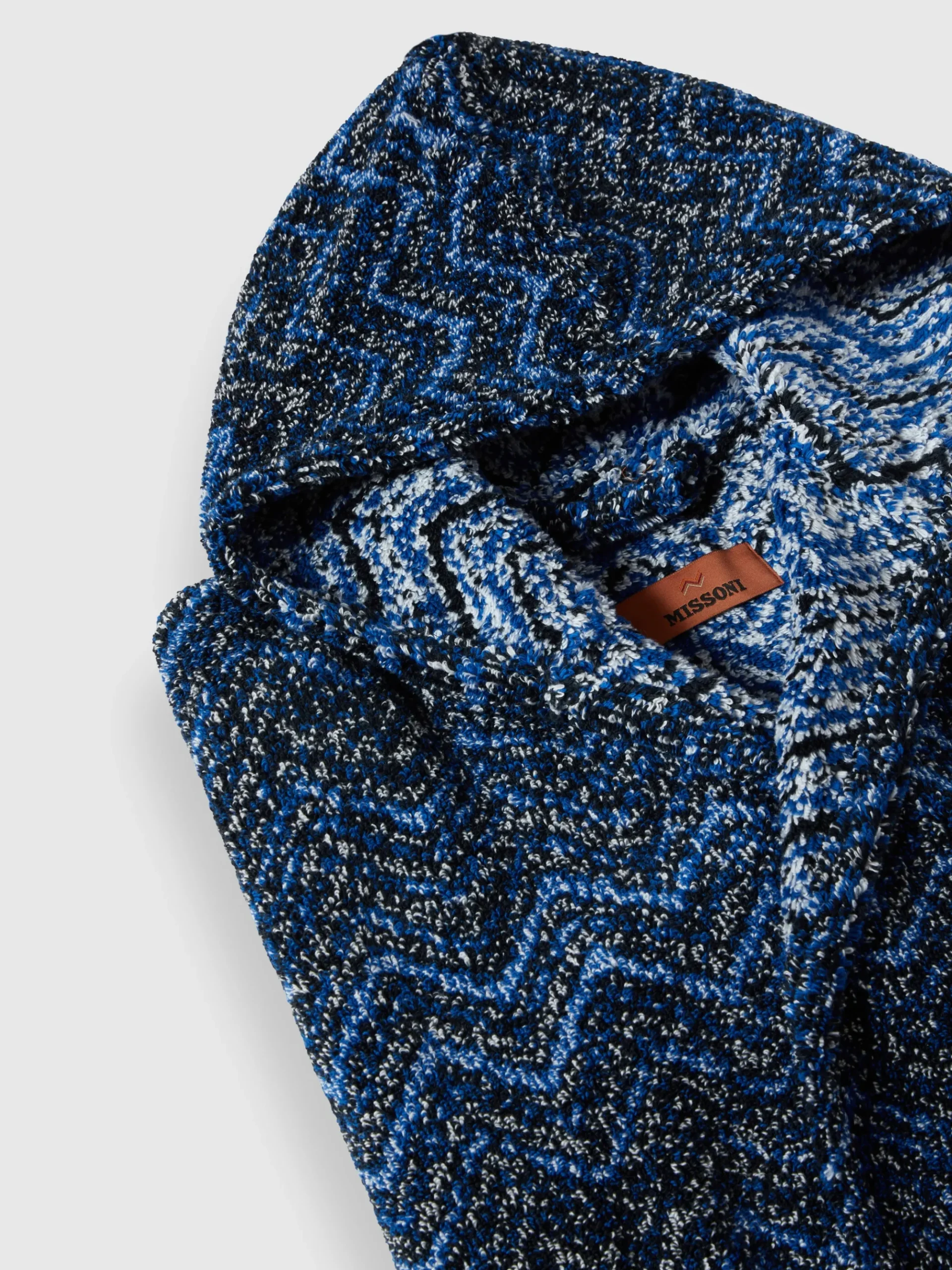 Accappatoio Azul in spugna di cotone chevron