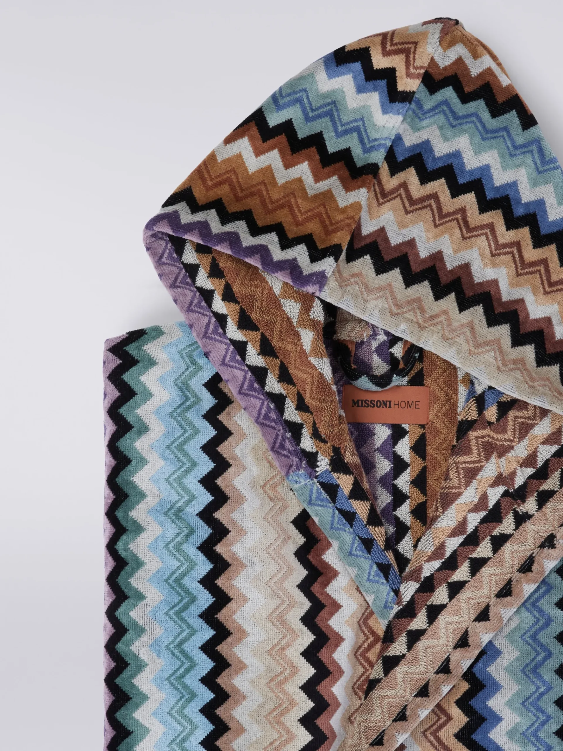 Accappatoio con cappuccio Adam in spugna di cotone chevron