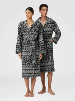 Accappatoio Keith in spugna di cotone chevron
