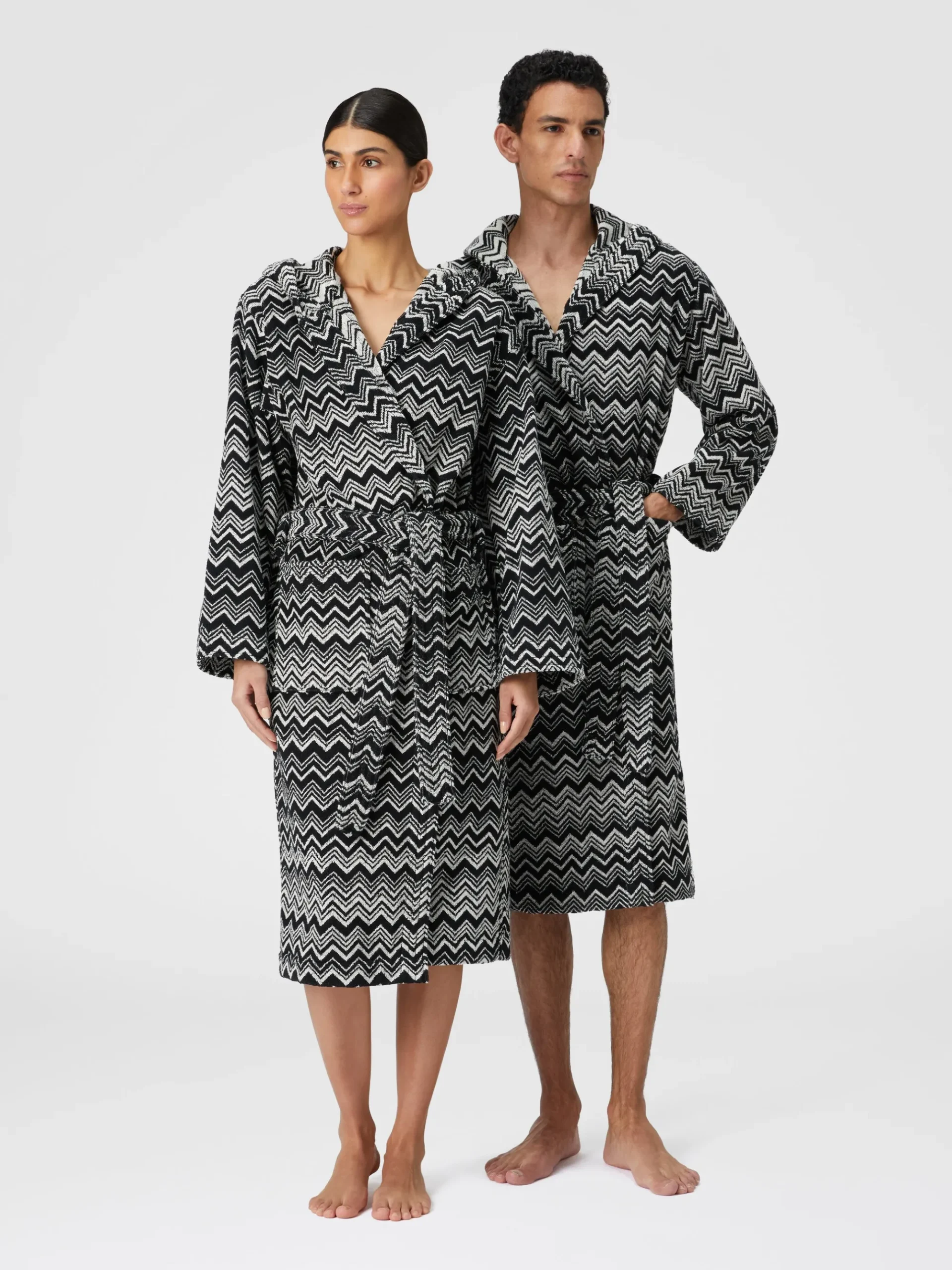 Accappatoio Keith in spugna di cotone chevron