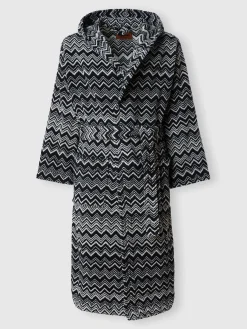 Accappatoio Keith in spugna di cotone chevron