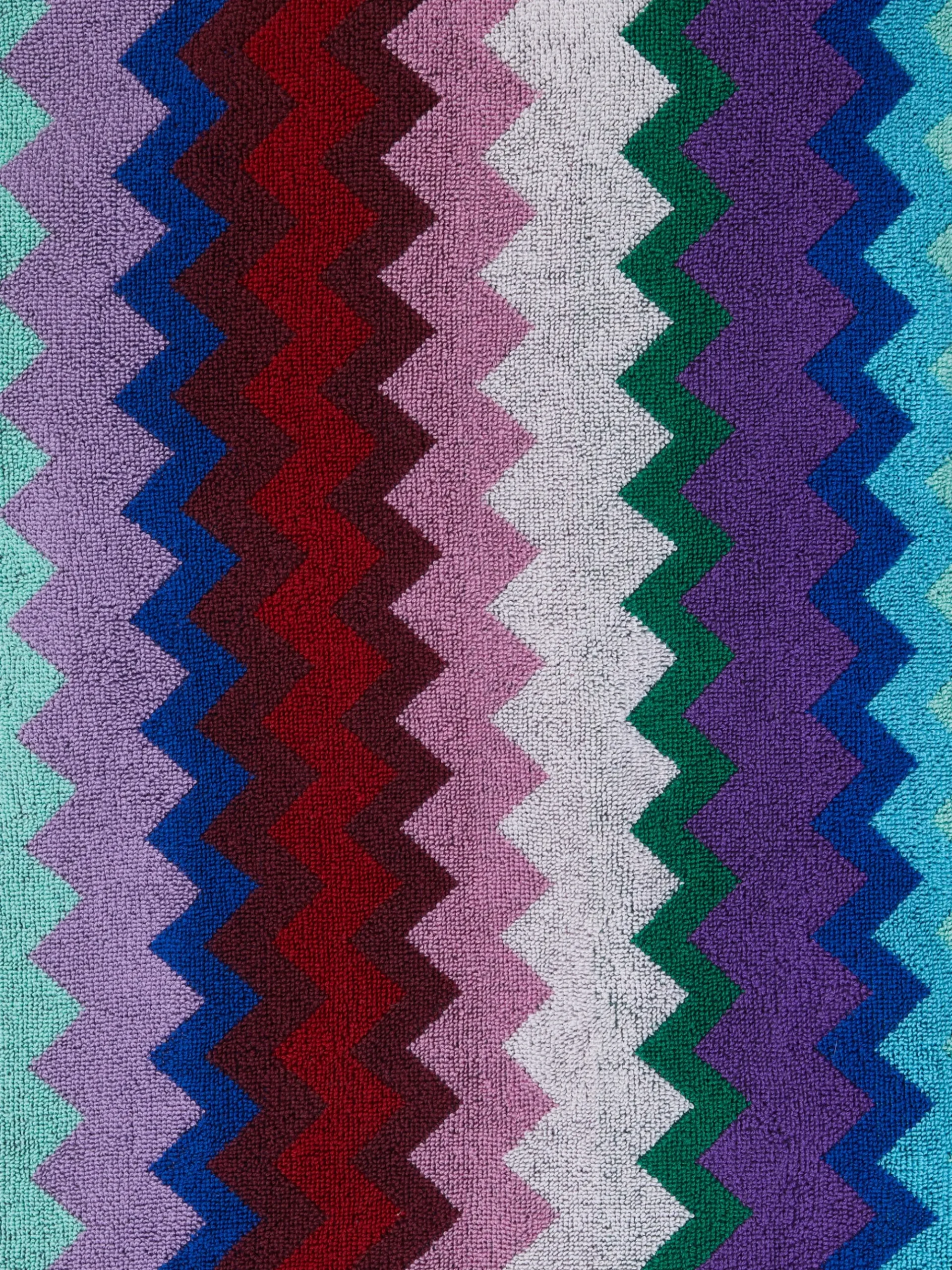 Accappatoio lungo con cappuccio Chantal in spugna di cotone chevron