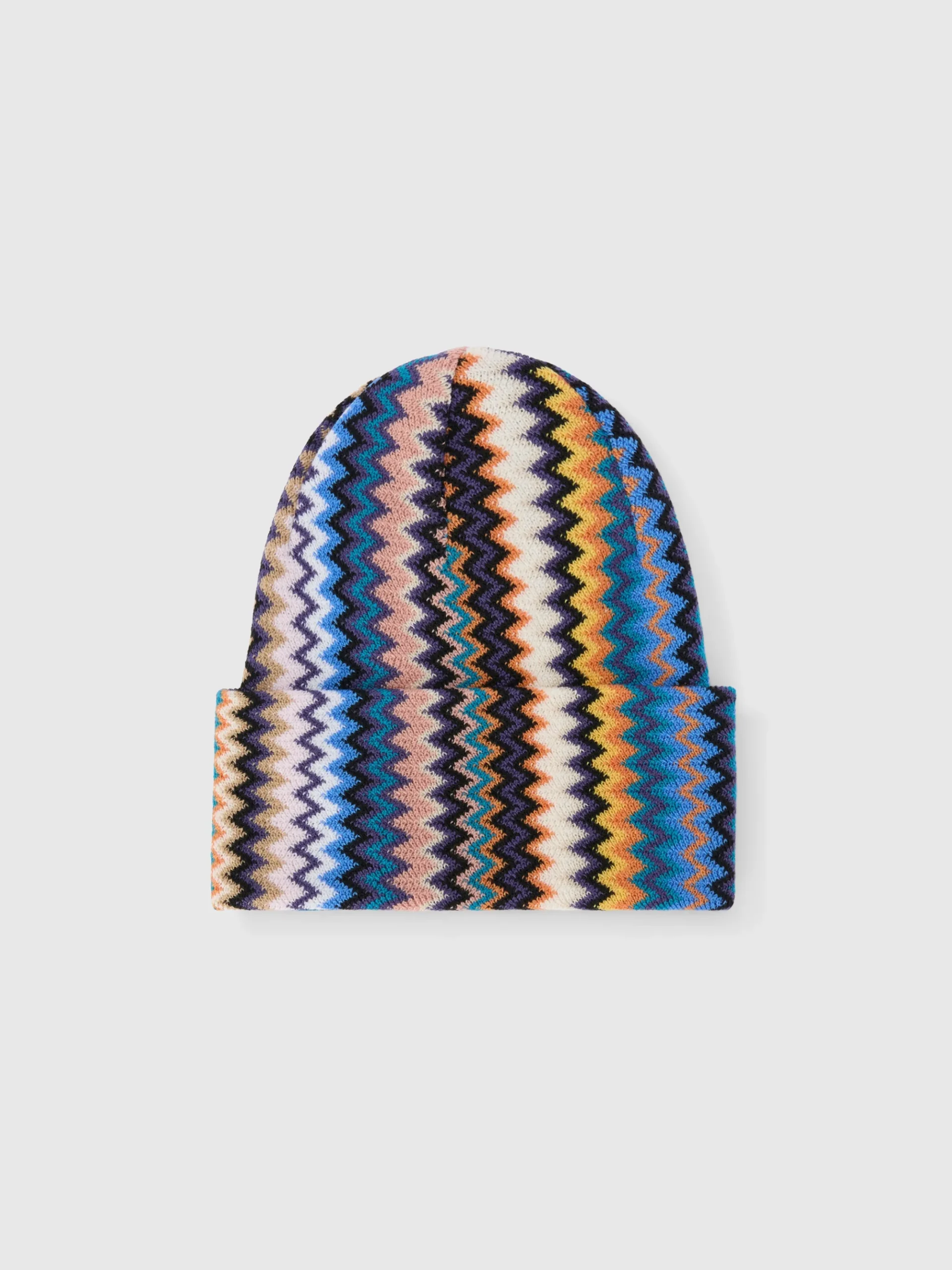 Beanie in lana zig zag