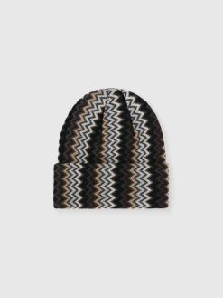 Beanie in lana zig zag