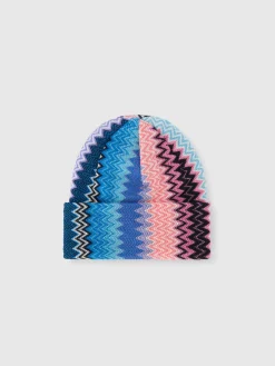 Beanie in misto lana zig zag