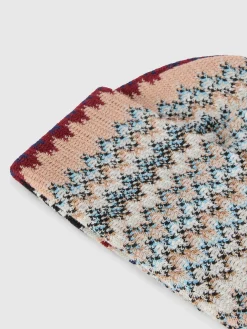Beanie in misto lana zig zag