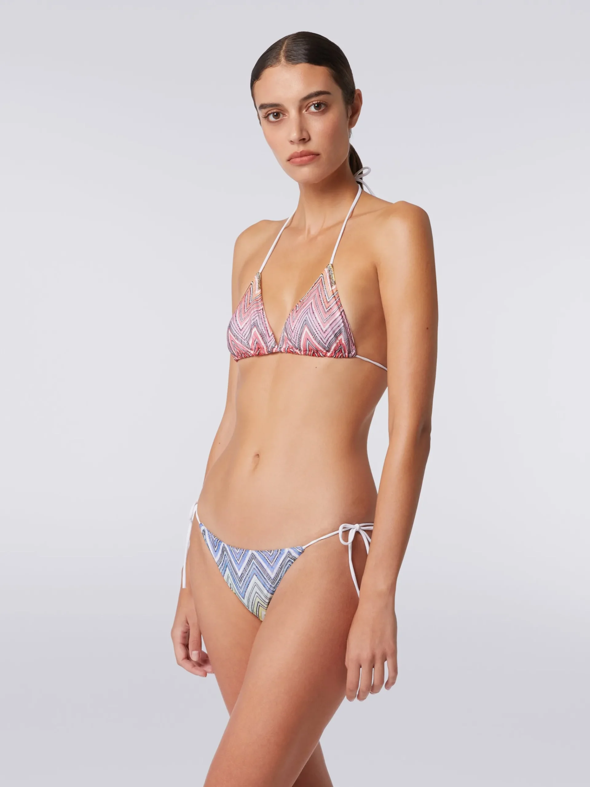 Bikini a triangolo in tessuto zig zag