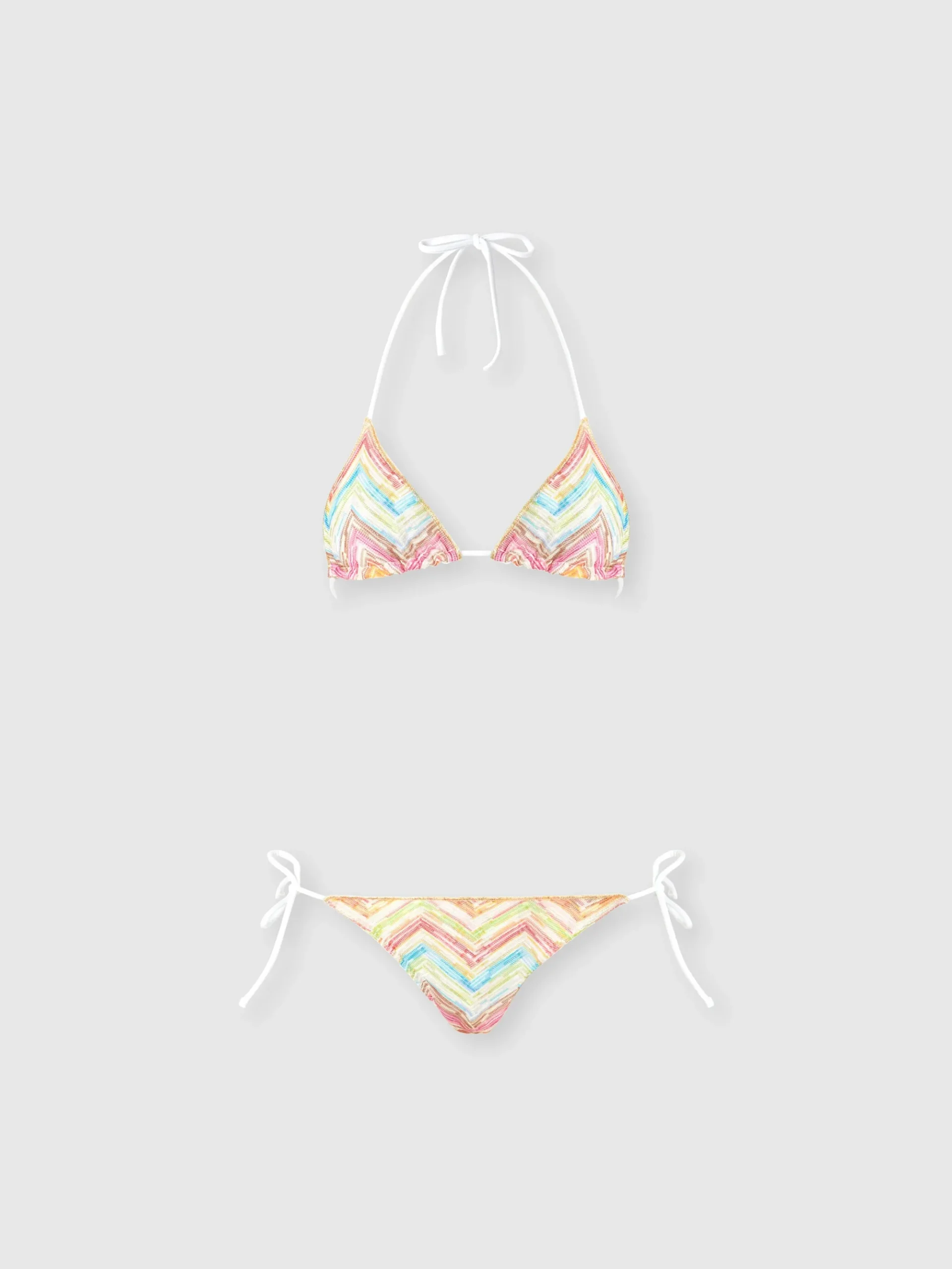 Bikini a triangolo in tulle stampato