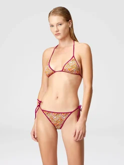 Bikini a triangolo reversibile con stampa