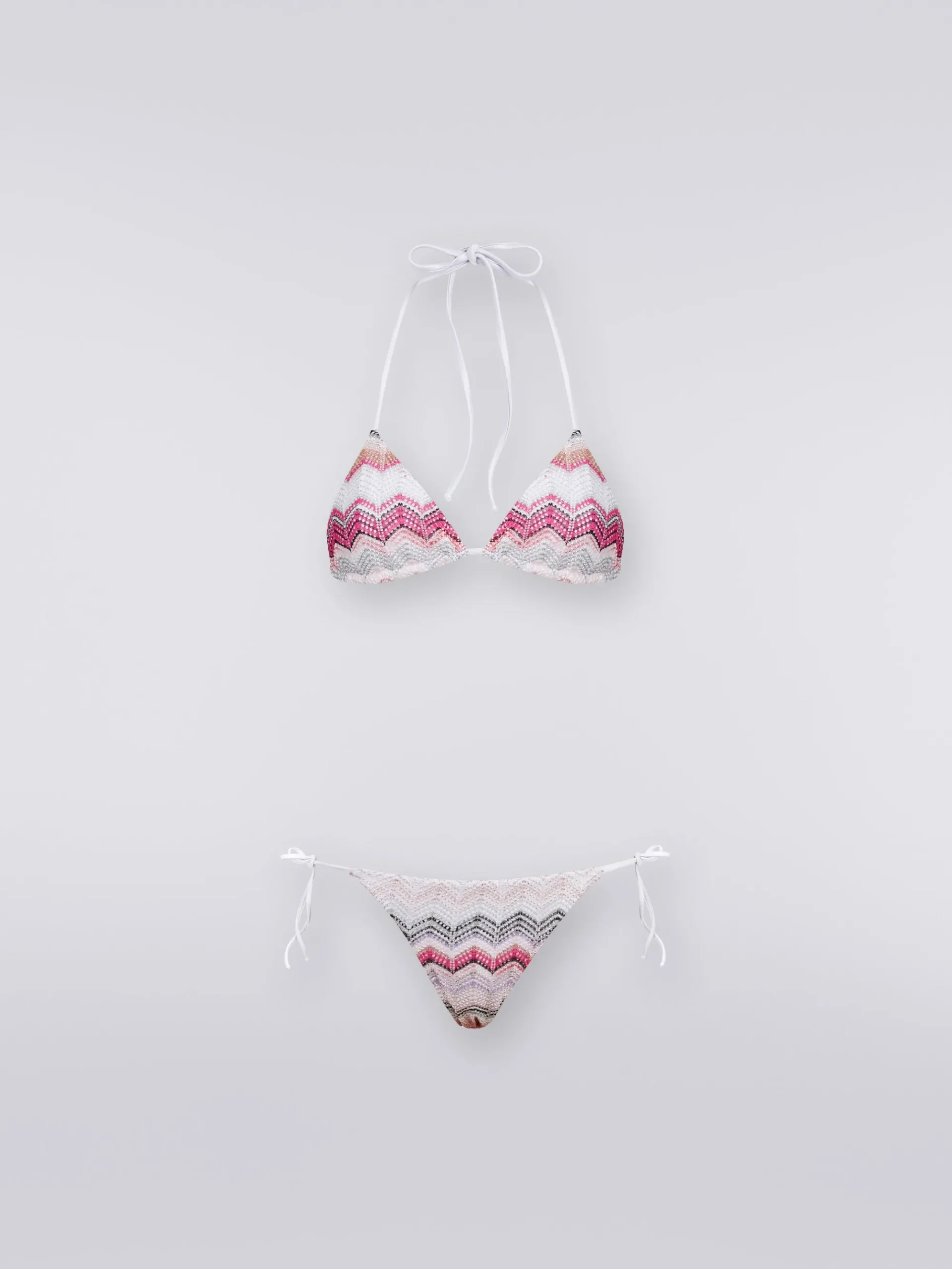 Bikini crochet zig zag con lurex