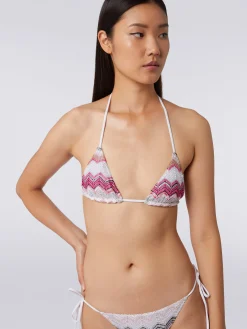 Bikini crochet zig zag con lurex