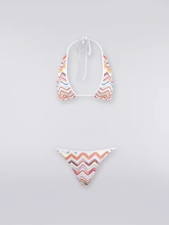 Bikini in crochet zig zag con lurex