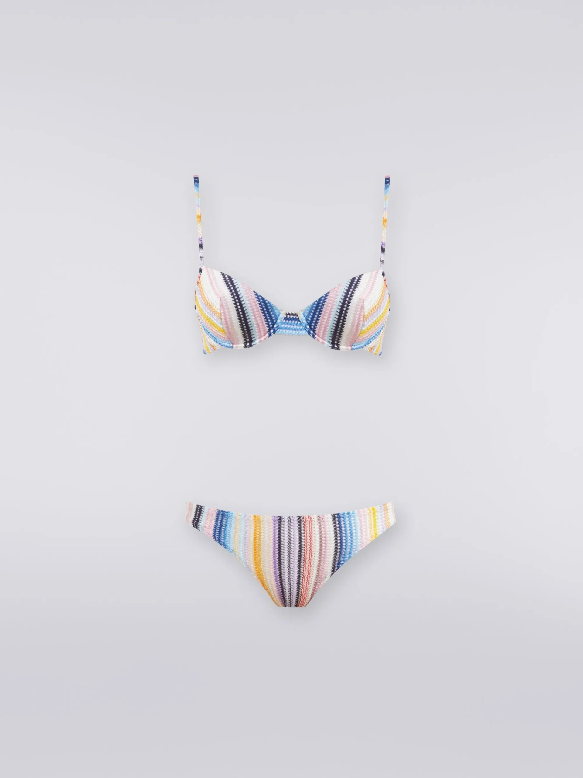 Bikini in maglia di viscosa rigata