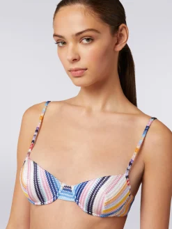 Bikini in maglia di viscosa rigata
