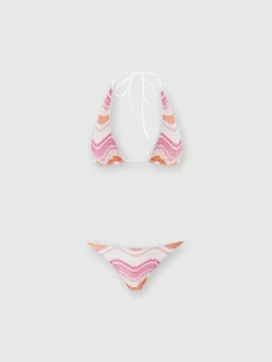 Bikini in misto viscosa chevron con lurex
