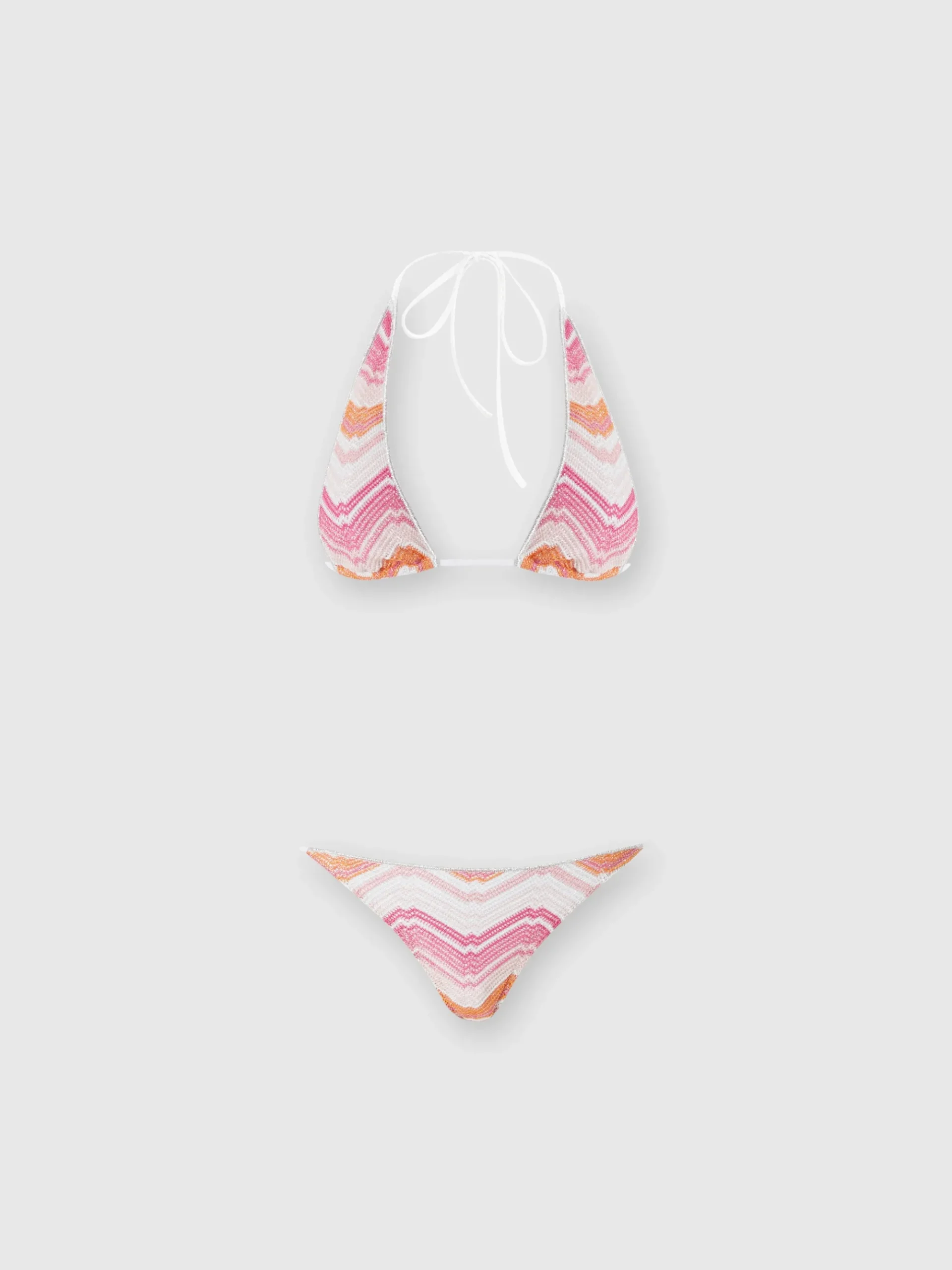 Bikini in misto viscosa chevron con lurex