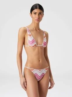 Bikini in misto viscosa chevron con lurex