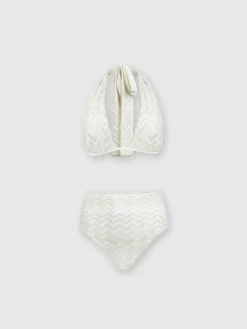 Bikini in misto viscosa chevron tono su tono con lurex