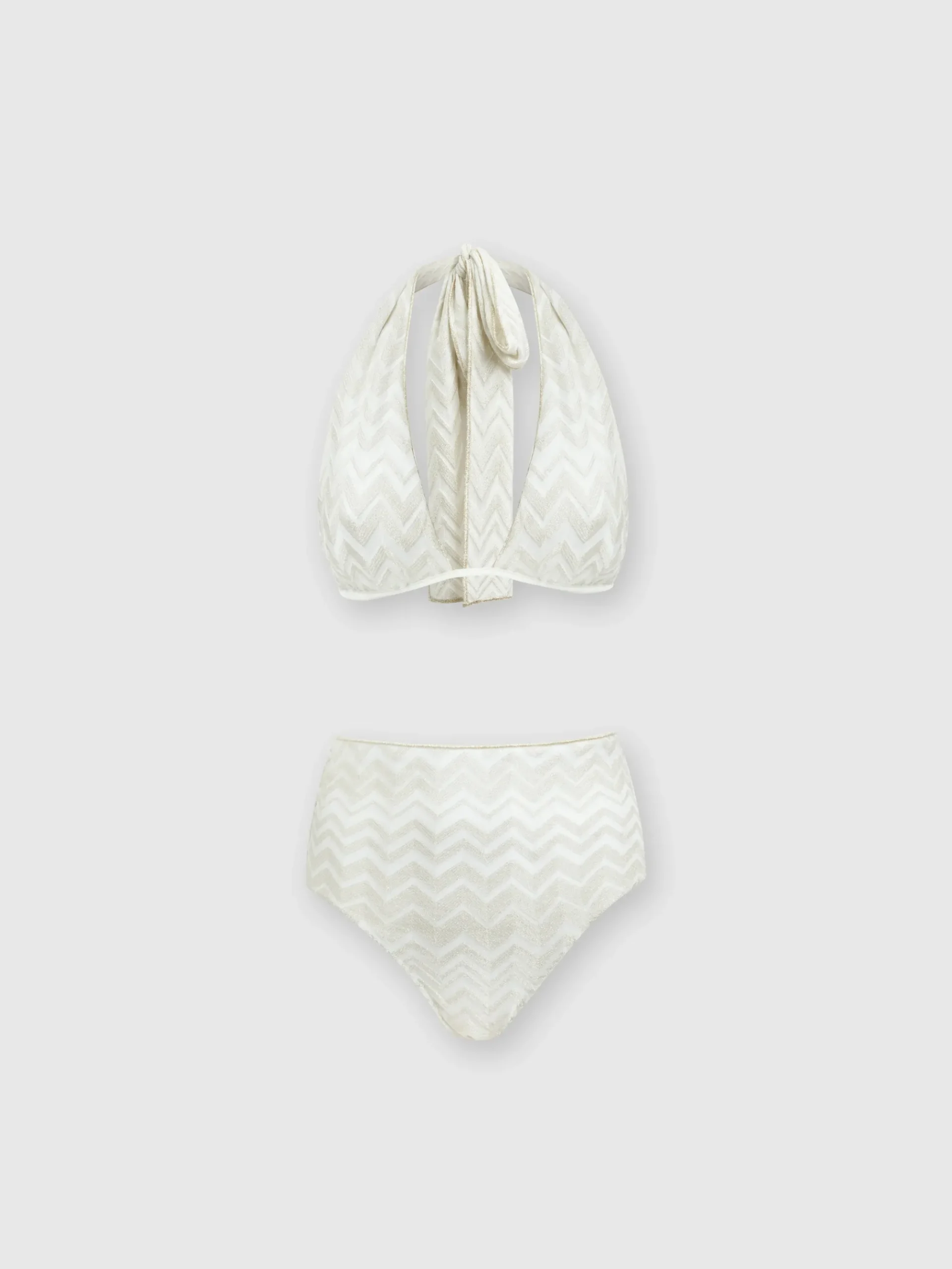 Bikini in misto viscosa chevron tono su tono con lurex