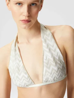 Bikini in misto viscosa chevron tono su tono con lurex