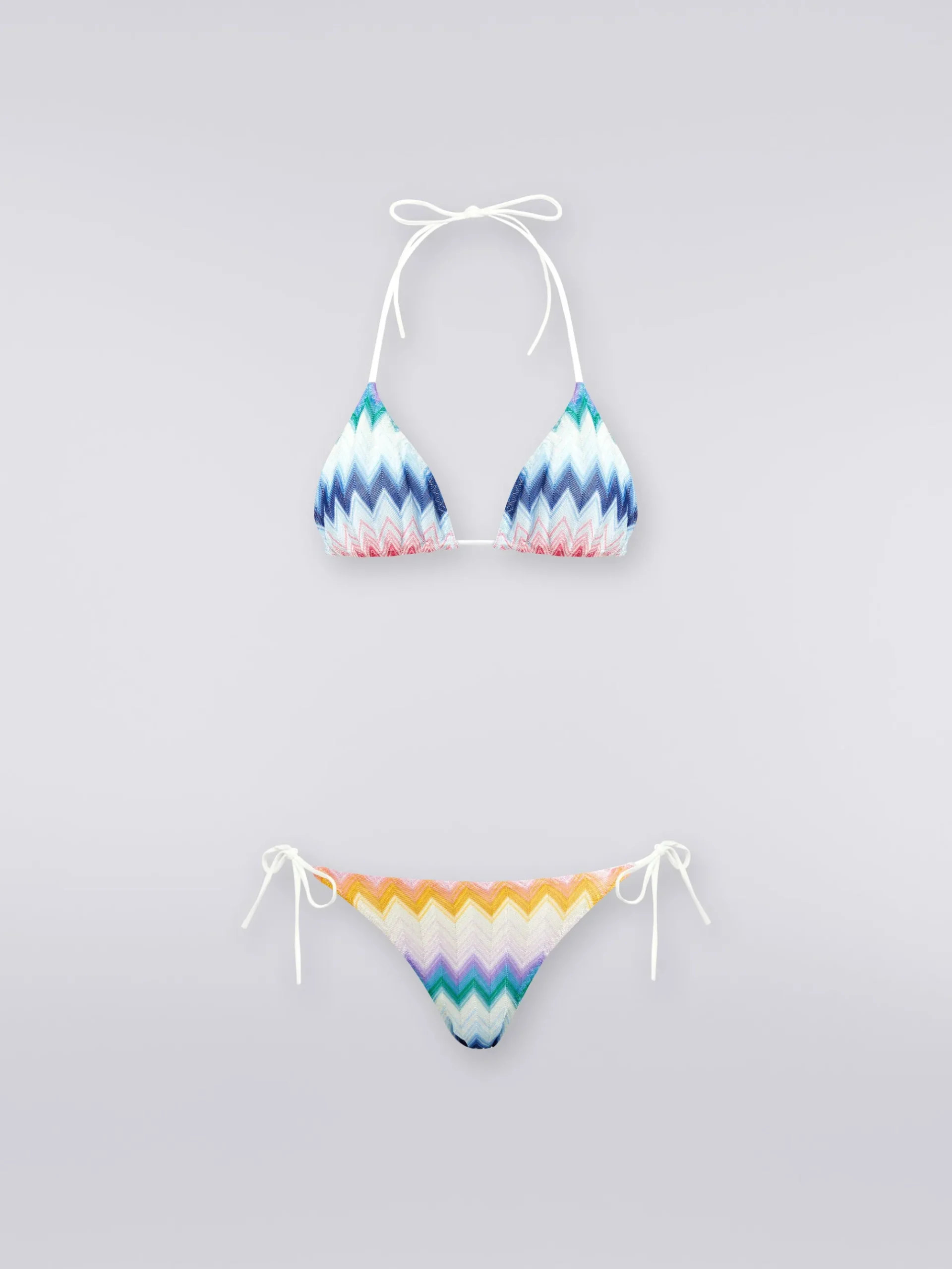 Bikini in misto viscosa sfumata zig zag con lurex
