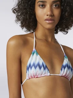 Bikini in misto viscosa sfumata zig zag con lurex