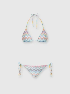 Bikini in misto viscosa zig zag con lurex