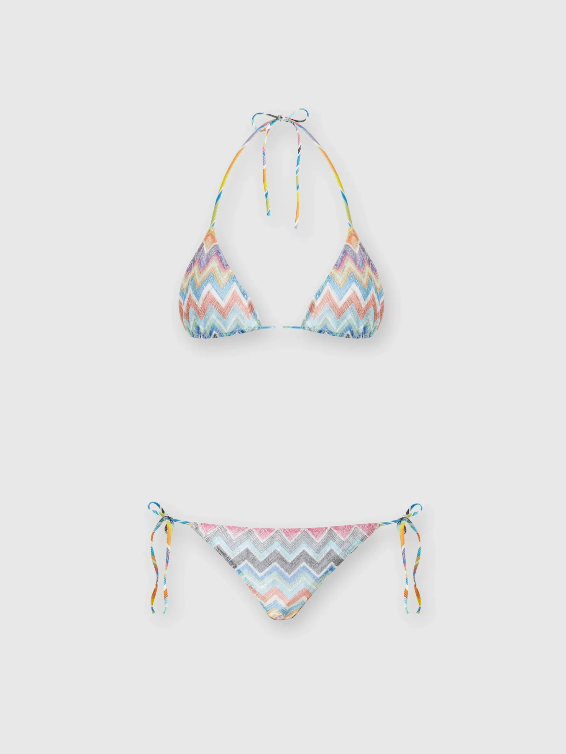 Bikini in misto viscosa zig zag con lurex