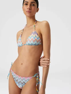 Bikini in misto viscosa zig zag con lurex