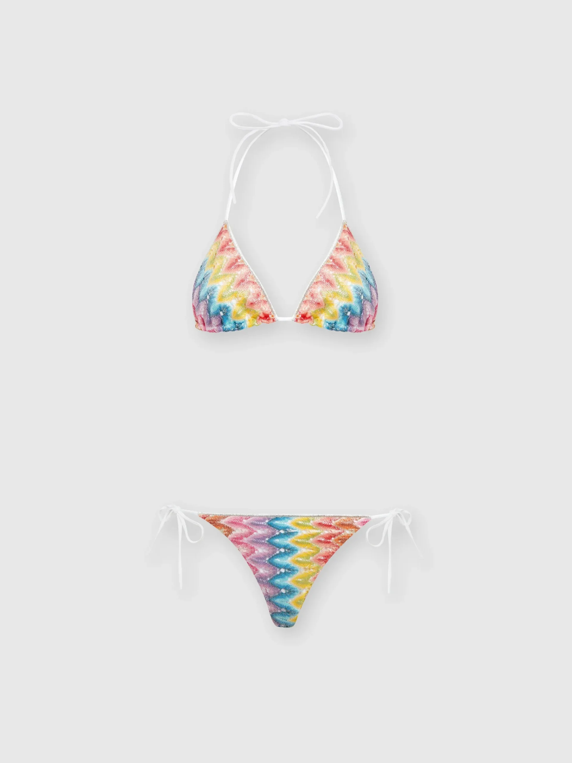 Bikini in pizzo di misto cotone spalmato