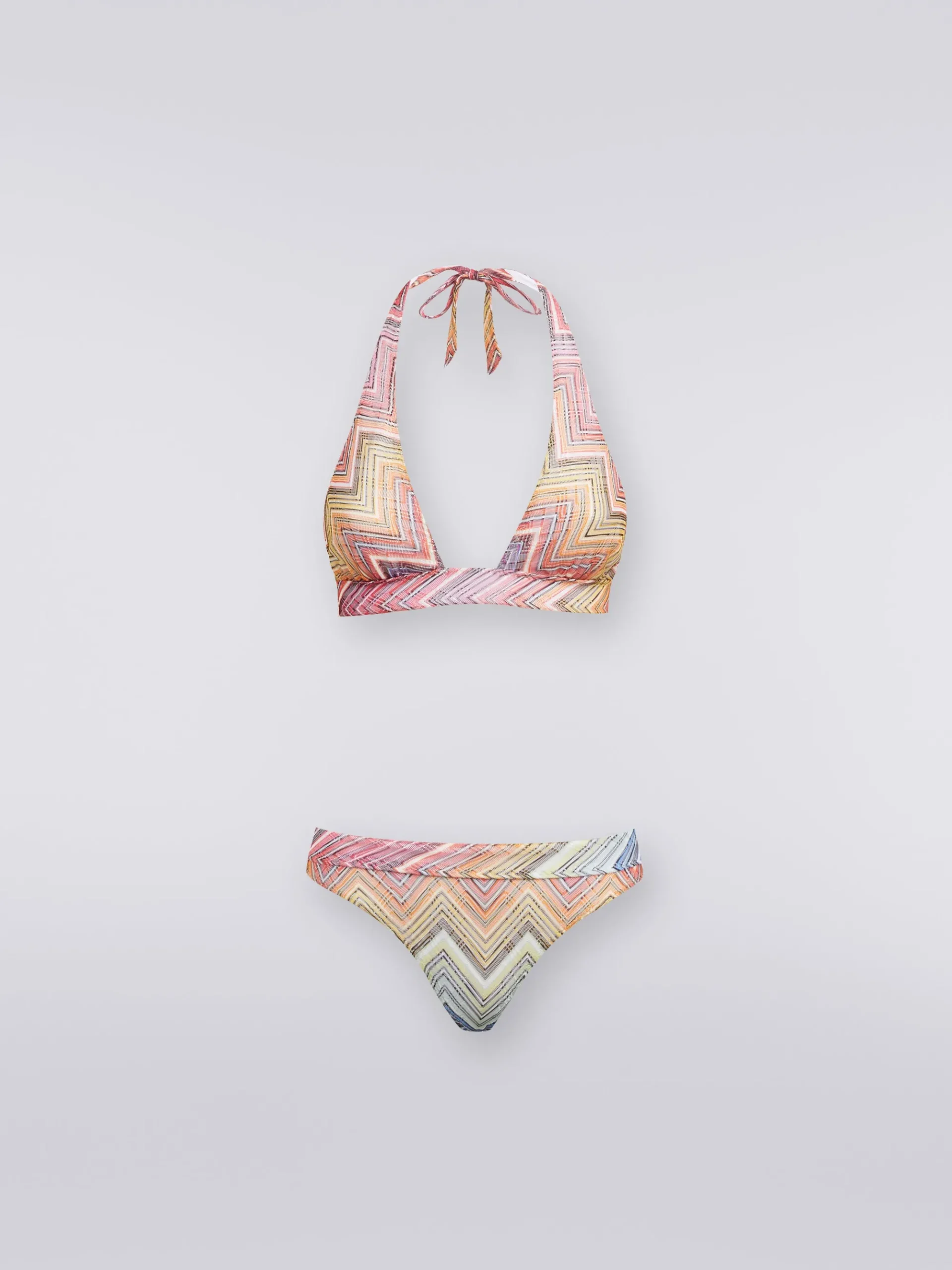 Bikini in tessuto stampa zig zag