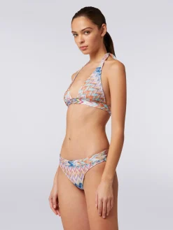 Bikini in viscosa zig zag con lurex