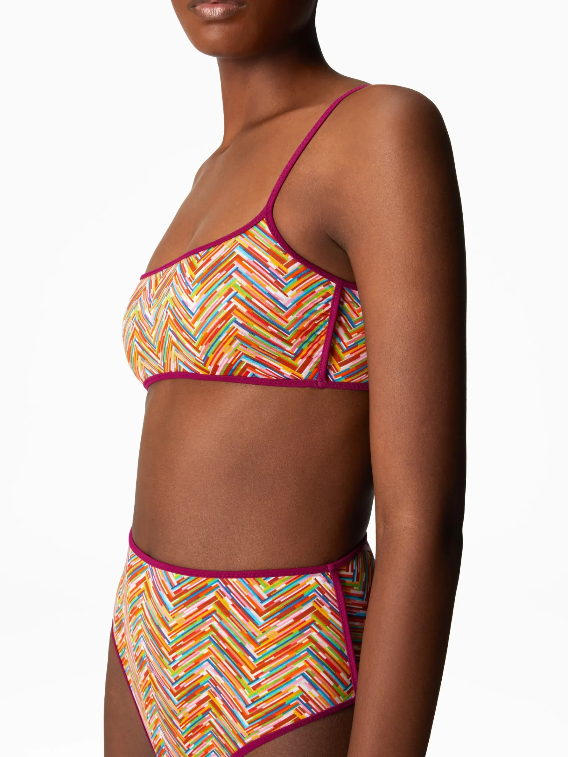 Bikini reversibile con stampa e slip alto