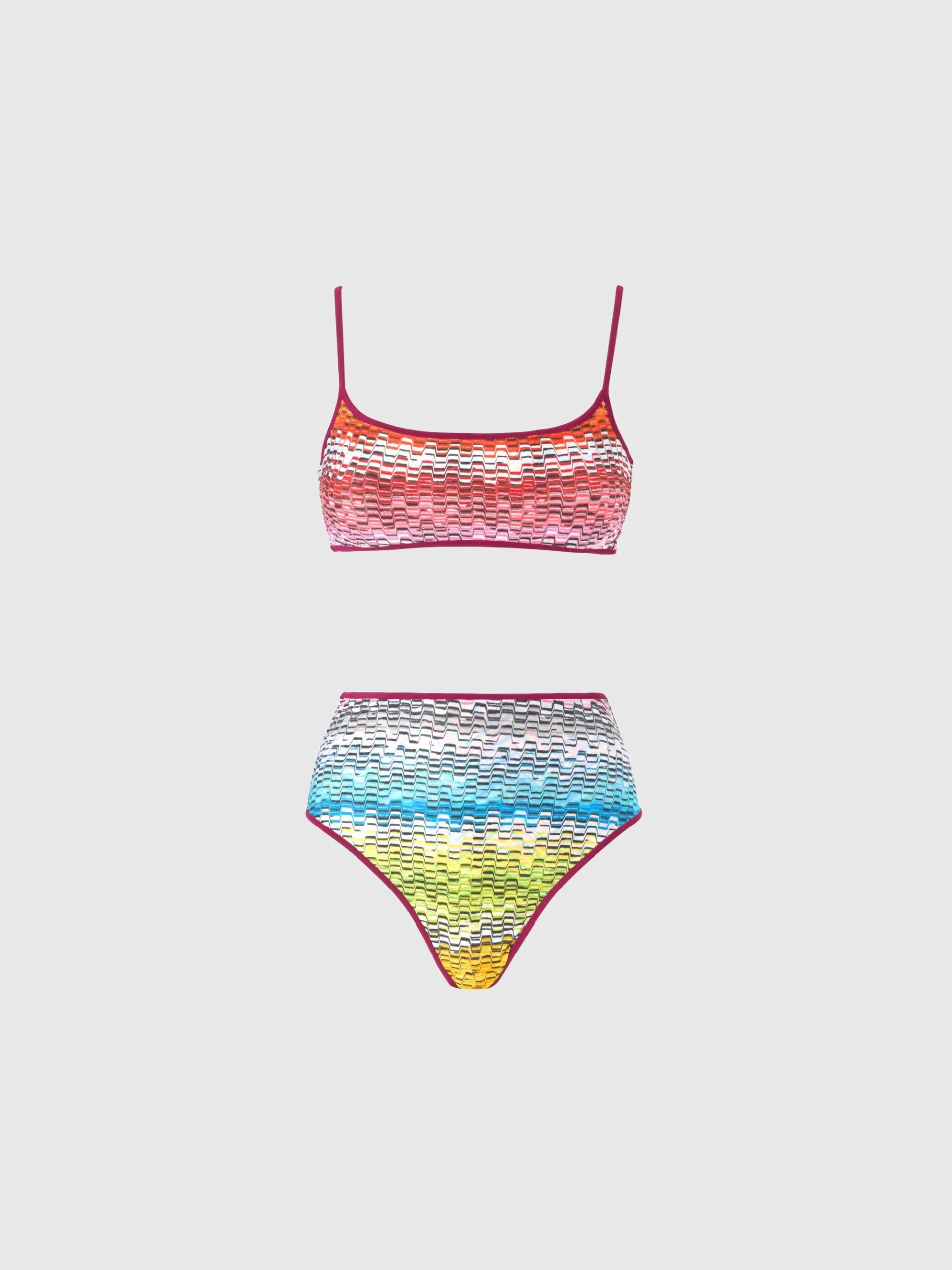 Bikini reversibile con stampa e slip alto
