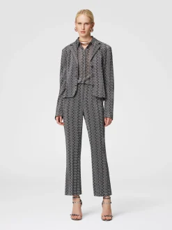 Blazer corto in misto viscosa zig zag lamé