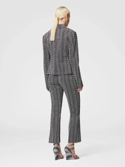 Blazer corto in misto viscosa zig zag lamé
