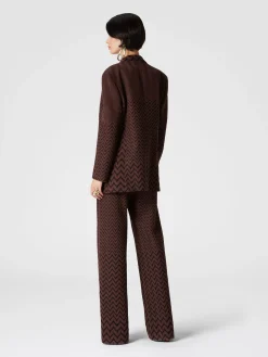 Blazer doppipetto in cotone e viscosa zig zag