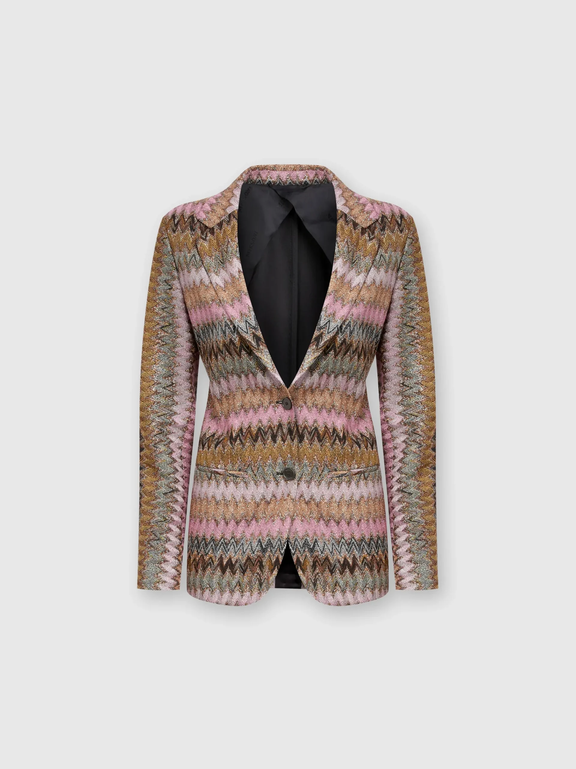 Blazer in maglia di viscosa chevron lamé