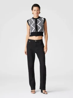Bolero in lana con bottoni e chevron punto spugna