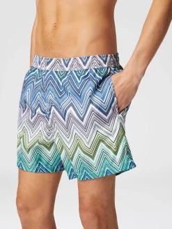 Boxer mare con stampa macro zig zag
