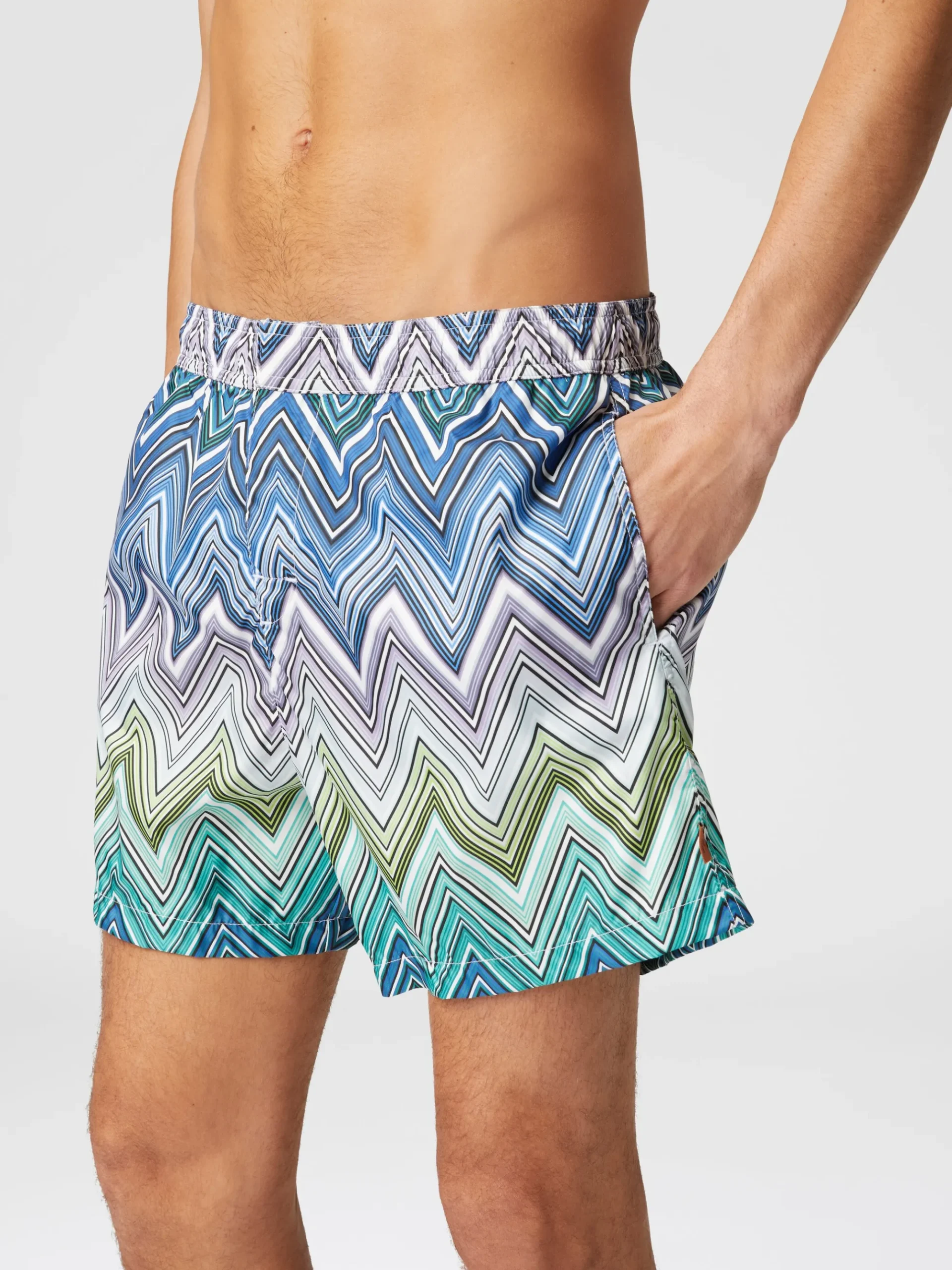 Boxer mare con stampa macro zig zag