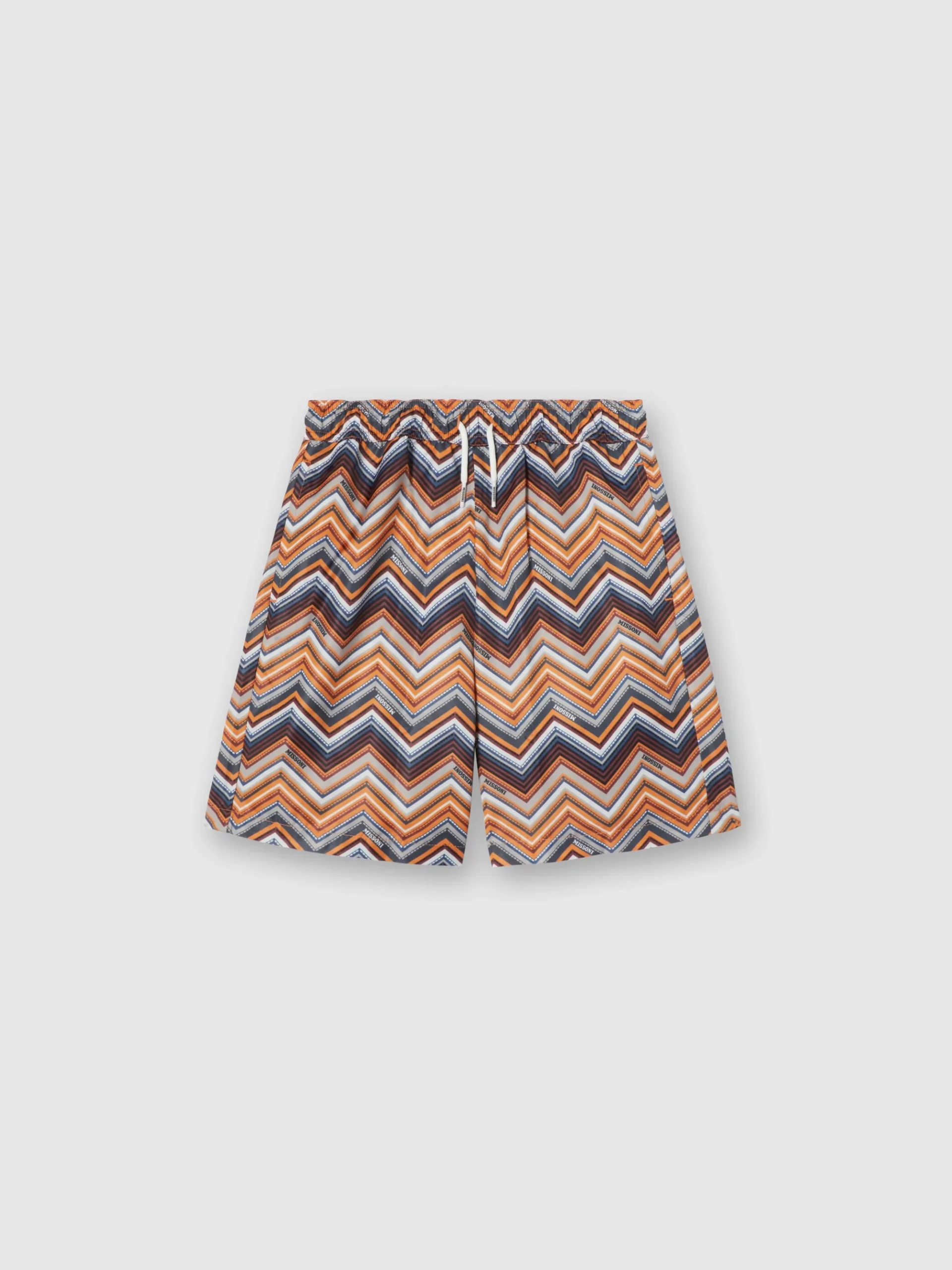 Boxer mare con stampa zig zag e logo