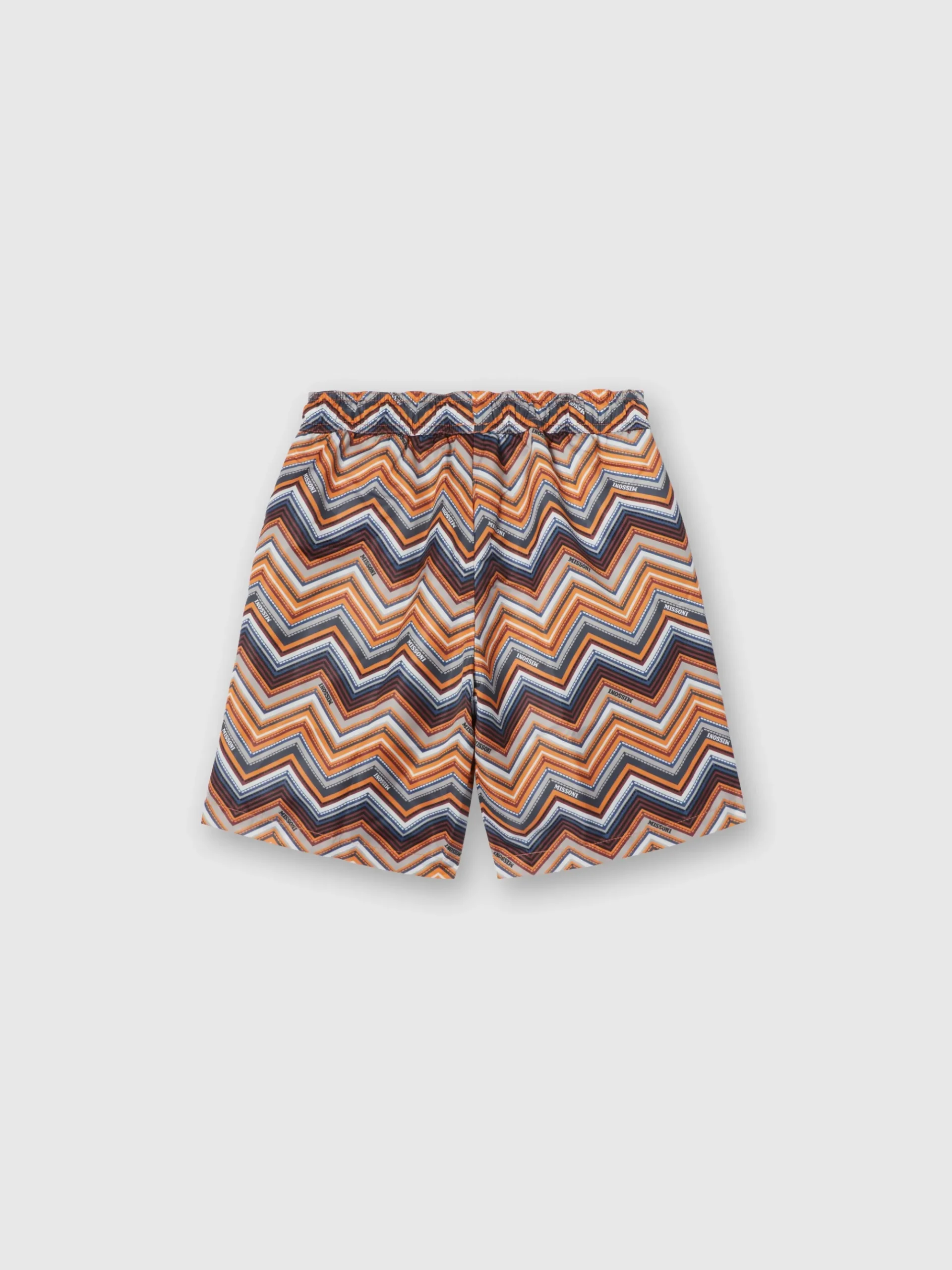 Boxer mare con stampa zig zag e logo
