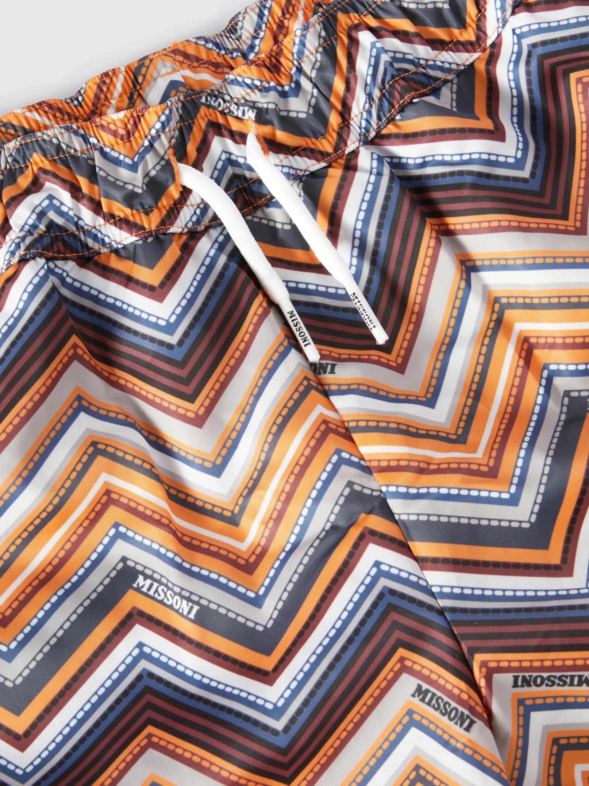 Boxer mare con stampa zig zag e logo