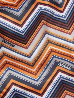 Boxer mare con stampa zig zag e logo